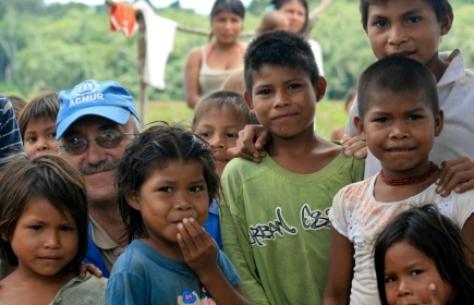 Rotarier Jean-Noël Wetterwald besuchte 2009 eine indigene Gemeinschaft in der Region Nariño im Süden Kolumbiens